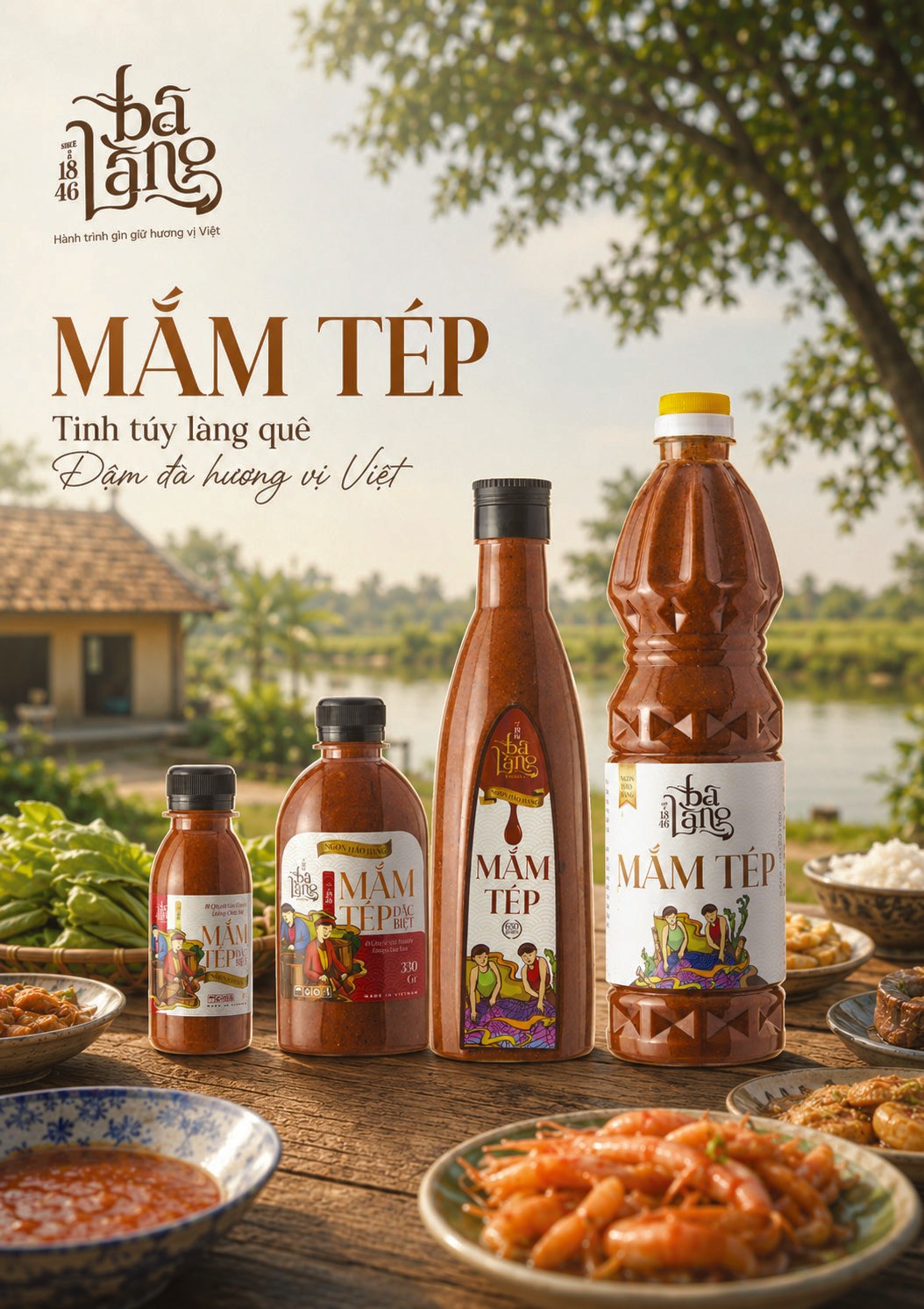 Mắm tép Ba Làng truyền thống dùng cho bữa cơm gia đình